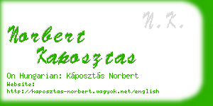 norbert kaposztas business card